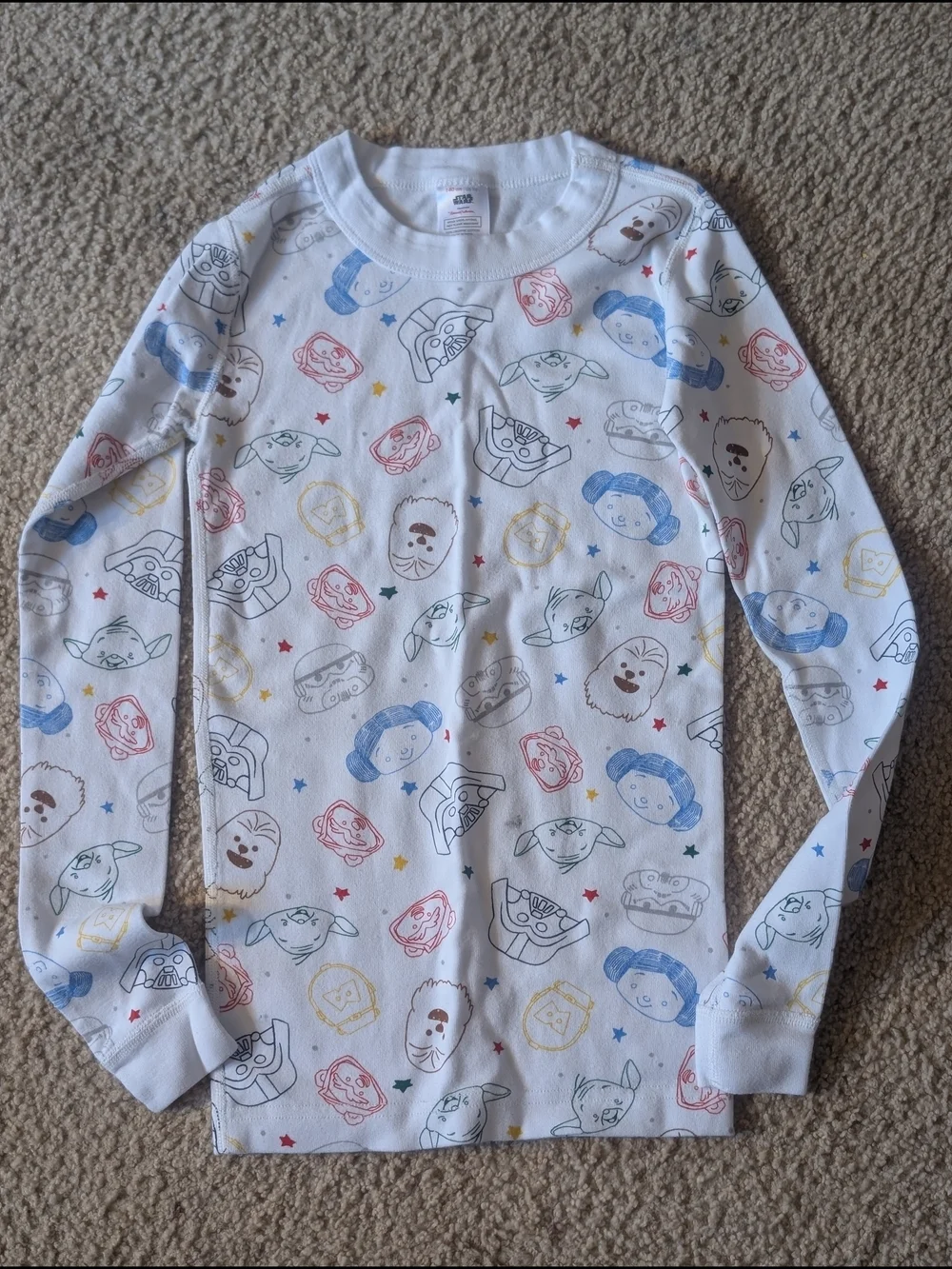 Hanna Andersson White Long-Sleeve Star & Character Print Tee Star Wars